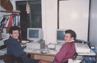 Tim and Jeromy Evans in the study ~1994