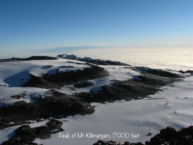 photo from the top of Mt Kilimanjaro, Tanzania, 2007